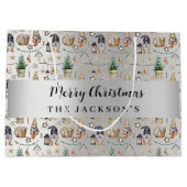 Silver gnomes Nordic Farmhouse Weihnachten Große Geschenktüte (Rückseite)