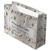 Silver gnomes Nordic Farmhouse Weihnachten Große Geschenktüte (Vorderseite Schrägansicht)