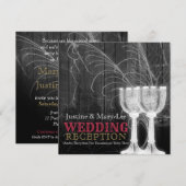 Silver Goblets Spider Web Gothic Vintage Hochzeit Einladung (Vorne/Hinten)