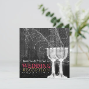 Silver Goblets Spider Web Gothic Vintage Hochzeit Einladung