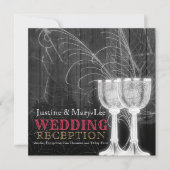 Silver Goblets Spider Web Gothic Vintage Hochzeit Einladung (Vorderseite)