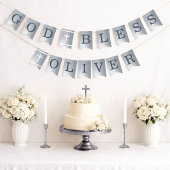 Silver God Bless 6 Briefe Name Taufkommunion Wimpelkette