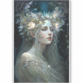 Silver Goddess Fantasy Art Aufkleber (Vorderseite)