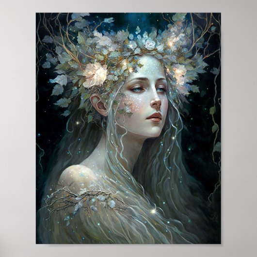 Silver Goddess Fantasy Art Poster (Vorne)