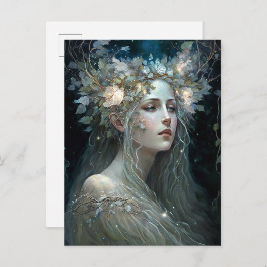 Silver Goddess Fantasy Art Postkarte (Vorne/Hinten)
