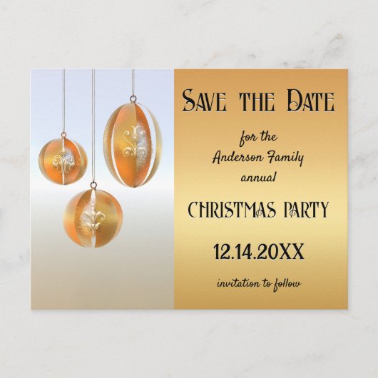 Silver Gold Artistic Save the Date Postkarte