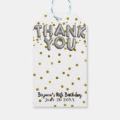 Silver Gold Balloons Confetti Vielen Dank für Ihre Geschenkanhänger (Rückseite)