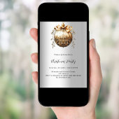 Silver gold bauble vintage Weihnachtsgebäck Party Einladung