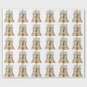 Silver Gold Bell Whitepaper Geschenkpapier (Flach)