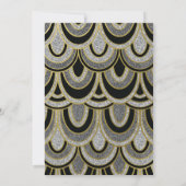 Silver Gold & Black Flapper Afrikanisches Mädchen Einladung (Rückseite)