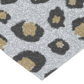 Silver Gold Black Leopard Print Pink Blume Mittelgroßer Tischläufer (Ecke)