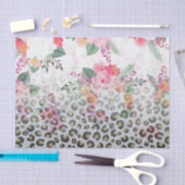 Silver Gold Black Leopard Print Pink Blume Seidenpapier (Handwerk)