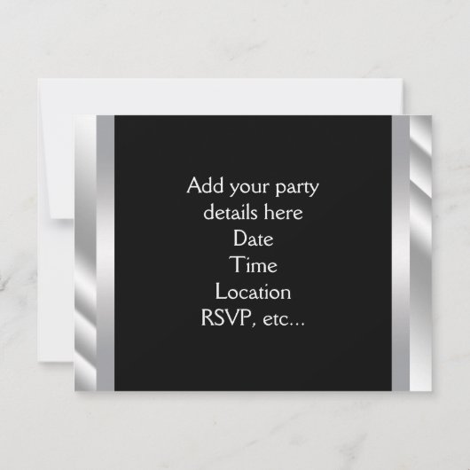 Silver Gold Black Quinceanera Einladung (Rückseite)