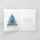 Silver Gold Blue Christmas Tree Karte (Innenseite)