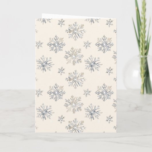 Silver Gold Blue Christmas Tree Karte (Rückseite)