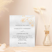 Silver Gold Blumenzauber Einladung zur Hochzeit Flyer
