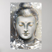 Silver & Gold Buddha Lotus Poster (Vorne)