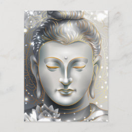 Silver & Gold Buddha Lotus Postkarte