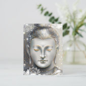Silver & Gold Buddha Lotus Postkarte (Stehend Vorderseite)