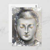 Silver & Gold Buddha Lotus Postkarte (Vorne/Hinten)