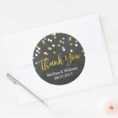 Silver Gold Chalkboard Confetti Gastgeschenk Hochz Runder Aufkleber (Umschlag)