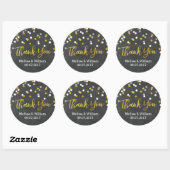 Silver Gold Chalkboard Confetti Gastgeschenk Hochz Runder Aufkleber (Blatt)