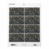 Silver Gold Chalkboard Confetti Wedels Labels (Vorne)