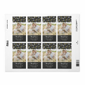 Silver Gold Confetti Foto Wedding Labels (Vorne)