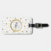 Silver/Gold Confetti Monogram Gepäckanhänger (Vorderseite horizontal)