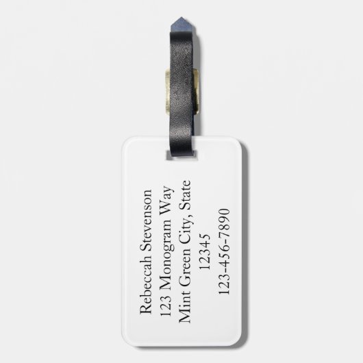 Silver/Gold Confetti Monogram Gepäckanhänger (Rückseite vertikal)