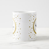 Silver/Gold Confetti Monogramm Jumbo-Tasse (Vorderseite)