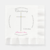 Silver Gold Cross Christine Rosa Name Serviette (Vorderseite)