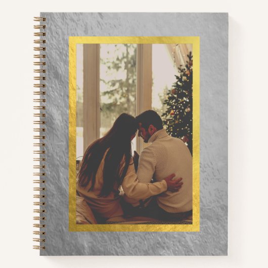 Silver & Gold Custom Foto Notebook Notizblock (Vorderseite)