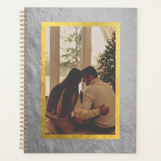 Silver & Gold Custom Foto Planer Notebook (Vorderseite)
