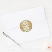 Silver & Gold Damask Perl Quinceanera Sticker (Umschlag)