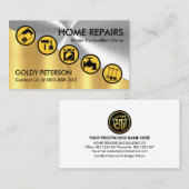 Silver Gold Diagonal Handyman Tools Visitenkarte (Vorne/Hinten)