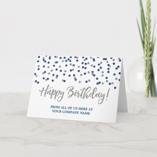 Silver Gold Dots Business From Group Birthday Card Karte (Vorderseite)