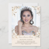 Silver & Gold Eleganter Winter Quinceñera Einladung (Rückseite)