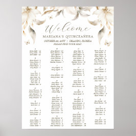 Silver & Gold Eleganter Winter Quinceñera Poster