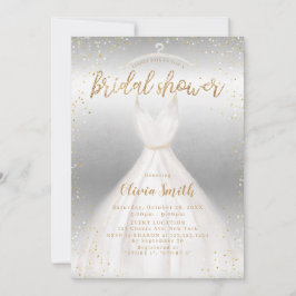 Silver Gold Elegantes Hochzeitskleid Brautparty Einladung