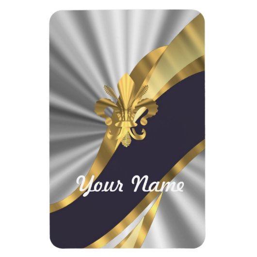 Silver & gold Fleur Lys Magnet (Vertikal)