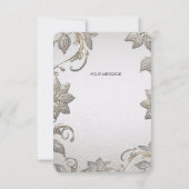 Silver Gold Floral Dankeschön Karte (Rückseite)