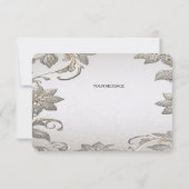Silver Gold Floral Dankeschön Karte (Rückseite)