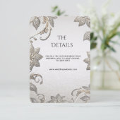 Silver Gold Floral Detail Umschließungskarte Begleitkarte (Stehend Vorderseite)