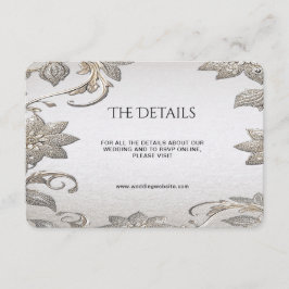 Silver Gold Floral Detail Umschließungskarte Begleitkarte