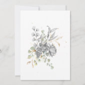 Silver Gold Floral Elegantes Open House Einladung (Rückseite)