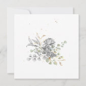 Silver Gold Floral Elegantes Open House Einladung (Rückseite)