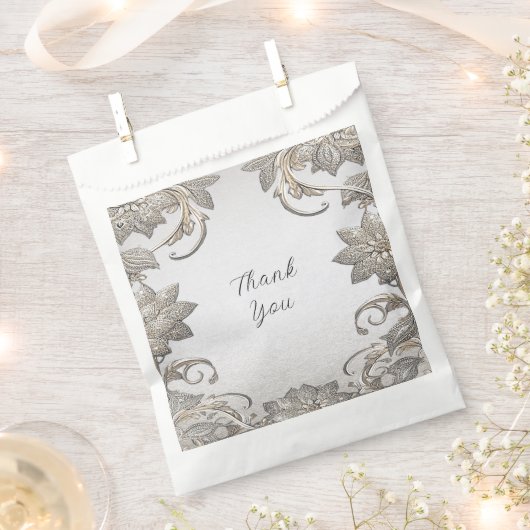 Silver Gold Floral Fevor Bag Geschenktütchen (Ausgeschnitten)