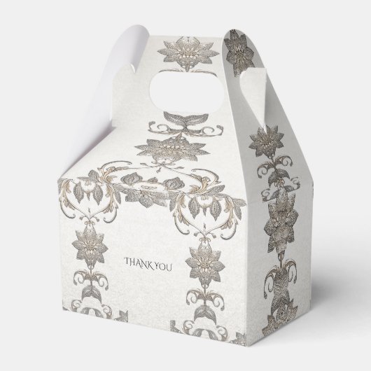 Silver Gold Floral Fevor Box Geschenkschachtel (Rückseite)