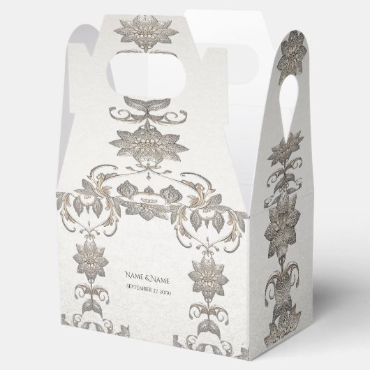 Silver Gold Floral Fevor Box Geschenkschachtel (Geöffnet)